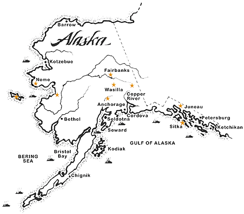 map of Alaska with 21st CCLC locations
